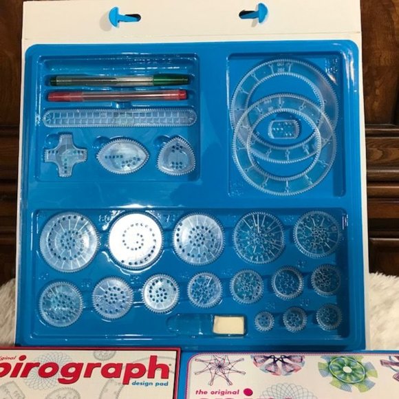 Spirograph Deluxe Set & Travel Spirograph Tin Set w/Bonus Coloring Book Pencils - Picture 8 of 16